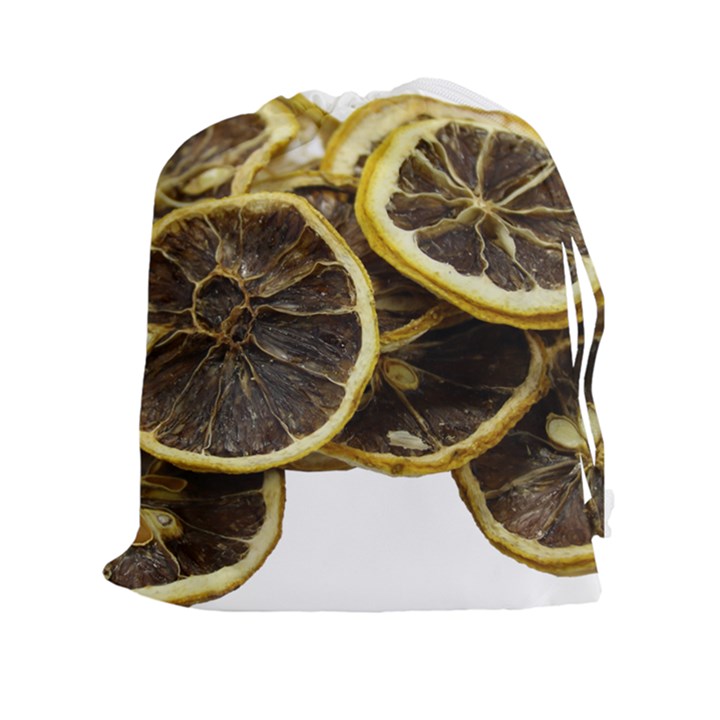 Lemon Dried Fruit Orange Isolated Drawstring Pouches (XXL)