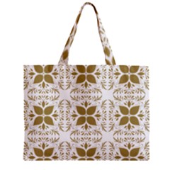 Pattern Gold Floral Texture Design Zipper Mini Tote Bag