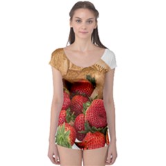 Strawberries Fruit Food Delicious Boyleg Leotard  by Nexatart