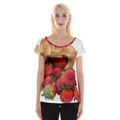 Strawberries Fruit Food Delicious Women s Cap Sleeve Top by Nexatart