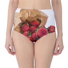 Strawberries Fruit Food Delicious High-waist Bikini Bottoms by Nexatart