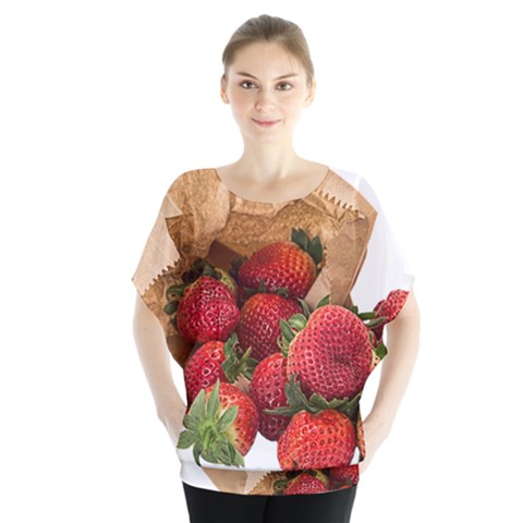 Strawberries Fruit Food Delicious Blouse by Nexatart
