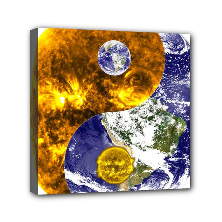 Design Yin Yang Balance Sun Earth Mini Canvas 6  x 6 