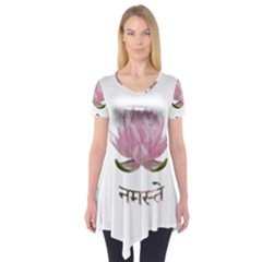 Namaste - Lotus Short Sleeve Tunic  by Valentinaart