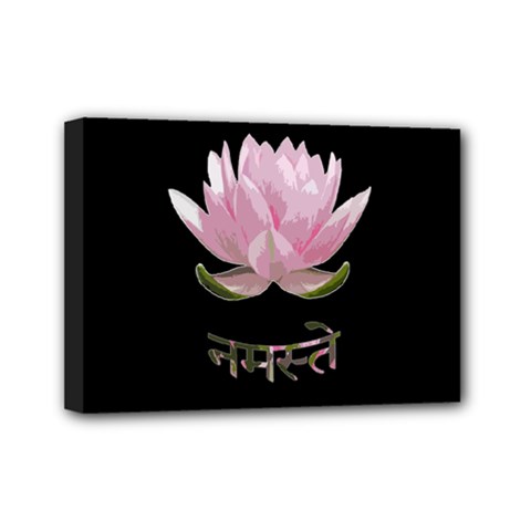 Namaste - Lotus Mini Canvas 7  X 5  by Valentinaart