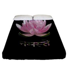 Namaste - Lotus Fitted Sheet (queen Size) by Valentinaart