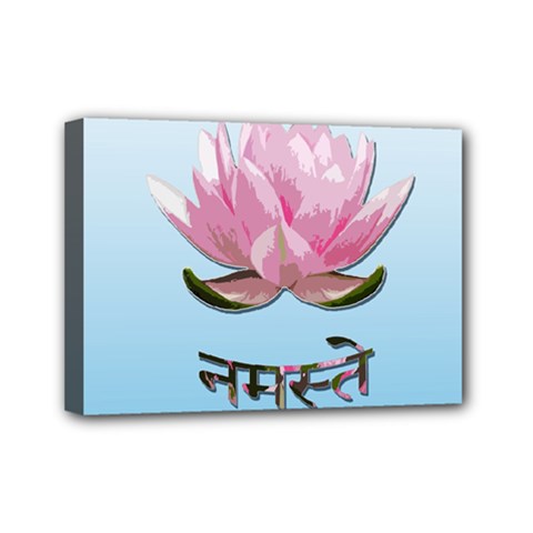 Namaste - Lotus Mini Canvas 7  X 5  by Valentinaart