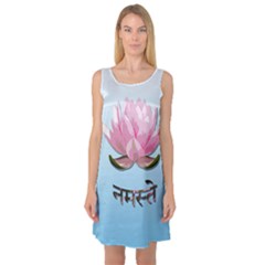 Namaste - Lotus Sleeveless Satin Nightdress by Valentinaart