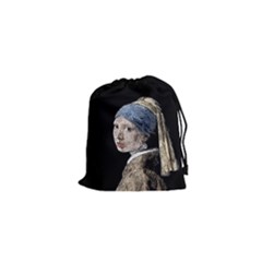 The Girl With The Pearl Earring Drawstring Pouches (xs)  by Valentinaart