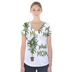 Plant Mom Short Sleeve Front Detail Top by Valentinaart