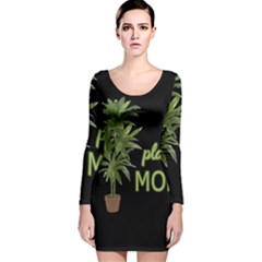 Plant Mom Long Sleeve Velvet Bodycon Dress by Valentinaart