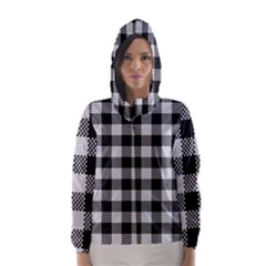 Plaid Pattern Hooded Wind Breaker (women) by ValentinaDesign