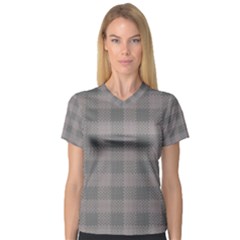 Plaid pattern Women s V-Neck Sport Mesh Tee