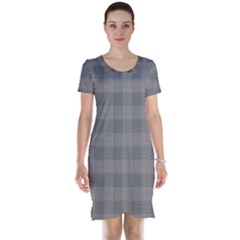 Plaid Pattern Short Sleeve Nightdress by ValentinaDesign