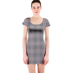 Plaid pattern Short Sleeve Bodycon Dress