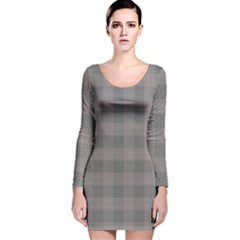 Plaid pattern Long Sleeve Velvet Bodycon Dress