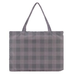 Plaid pattern Medium Zipper Tote Bag