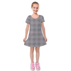 Plaid pattern Kids  Short Sleeve Velvet Dress