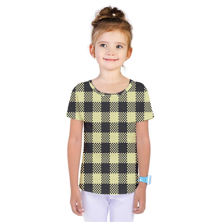 Plaid pattern Kids  One Piece Tee