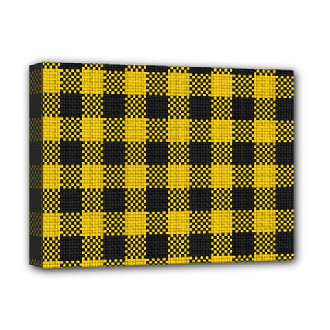 Plaid Pattern Deluxe Canvas 16  X 12   by ValentinaDesign