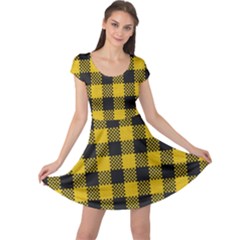 Plaid Pattern Cap Sleeve Dresses by ValentinaDesign