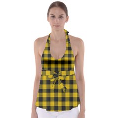 Plaid Pattern Babydoll Tankini Top by ValentinaDesign