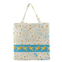 Birds And Daisies Grocery Tote Bag by linceazul