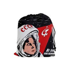 Valentina Tereshkova Drawstring Pouches (large)  by Valentinaart