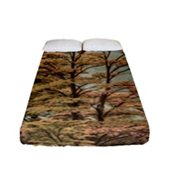 Landscape Scene Colored Trees At Glacier Lake  Patagonia Argentina Fitted Sheet (full/ Double Size) by dflcprints