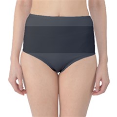 Gray And Black Thick Stripes High-waist Bikini Bottoms by digitaldivadesigns