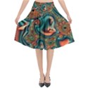 Painted Fractal Flared Midi Skirt View1