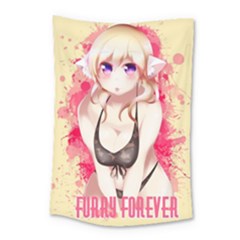 Blonde Hair Bikini Furry Girl Small Tapestry by Catifornia