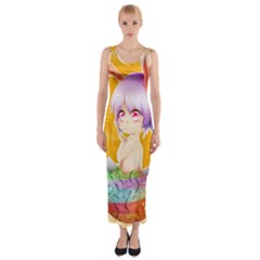 Easter Bunny Furry Fitted Maxi Dress by Catifornia