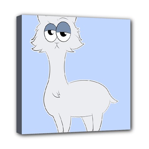 Grumpy Persian Cat Llama Mini Canvas 8  X 8  by Catifornia