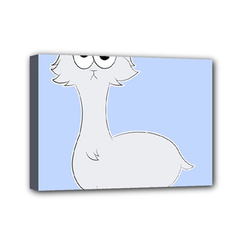 Grumpy Persian Cat Llama Mini Canvas 7  X 5  by Catifornia