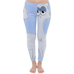 Grumpy Persian Cat Llama Classic Winter Leggings by Catifornia