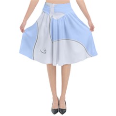 Grumpy Persian Cat Llama Flared Midi Skirt