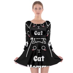 Love My Cat Mommy Long Sleeve Skater Dress