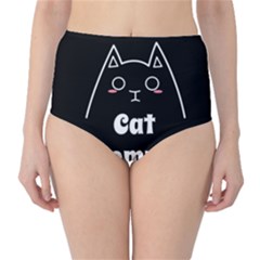 Love My Cat Mommy High-Waist Bikini Bottoms