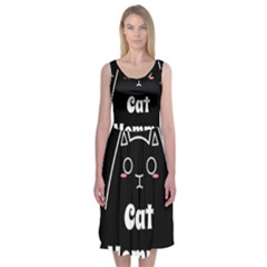 Love My Cat Mommy Midi Sleeveless Dress