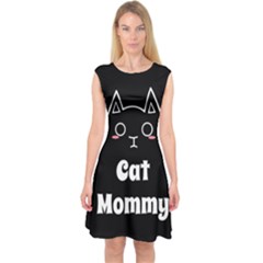 Love My Cat Mommy Capsleeve Midi Dress