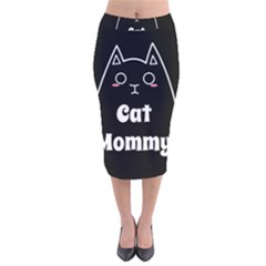 Love My Cat Mommy Velvet Midi Pencil Skirt