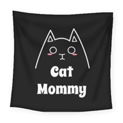 Love My Cat Mommy Square Tapestry (Large)