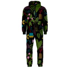 Wreaths Flower Floral Leaf Rose Sunflower Green Yellow Black Hooded Jumpsuit (men)  by Mariart
