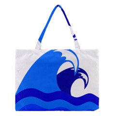 Blue Beach Sea Wave Waves Chevron Water Medium Tote Bag by Mariart