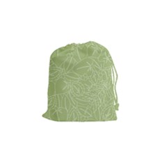 Blender Greenery Leaf Green Drawstring Pouches (small)  by Mariart