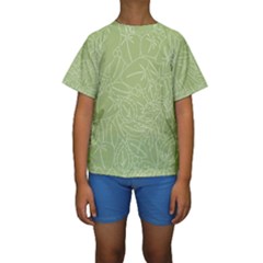 Blender Greenery Leaf Green Kids  Short Sleeve Swimwear by Mariart