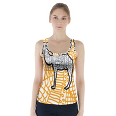 Animals Camel Animals Deserts Yellow Racer Back Sports Top