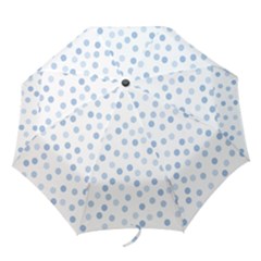 Bubble Balloon Circle Polka Blue Folding Umbrellas