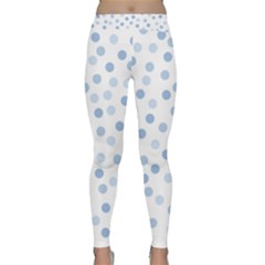 Bubble Balloon Circle Polka Blue Classic Yoga Leggings